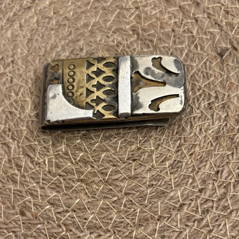 Vintage Handmade Silver and Gold/Brass Tone Money Clip
